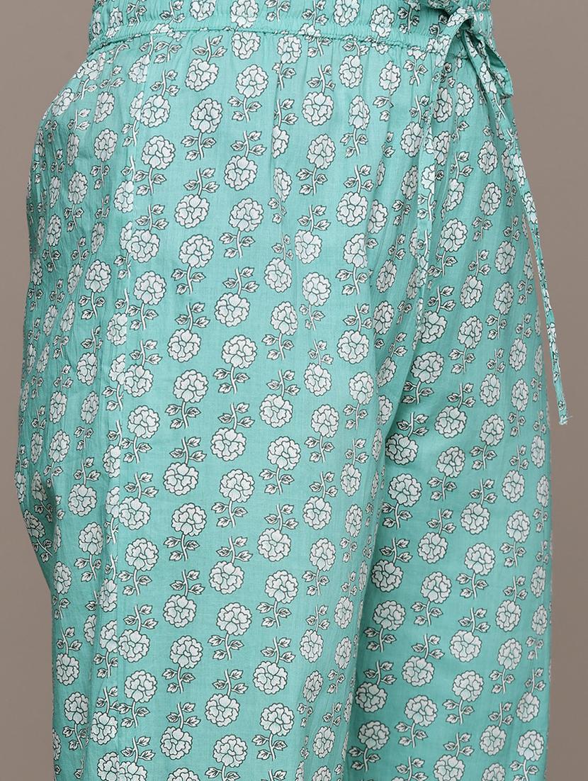 women sea green kurta pant set with dupatta - 21252891 - Standard Image - 3