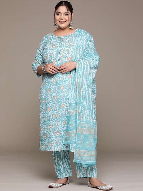 women floral kurta palazzo set with dupatta - 21252907 - Standard Image - 0