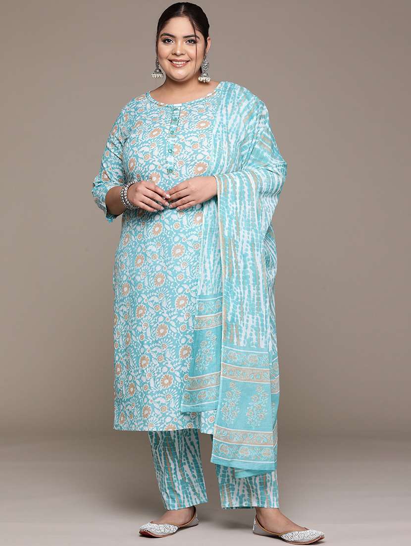 women floral kurta palazzo set with dupatta