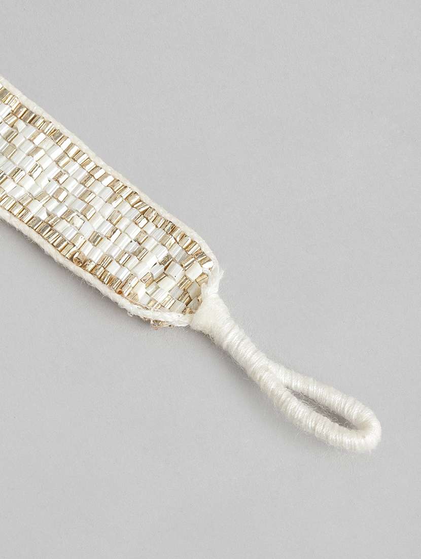 white beaded bracelet - 21252975 - Standard Image - 3