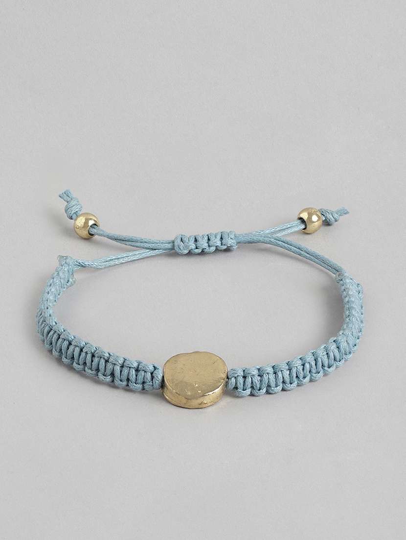 blue brass bangle bracelet