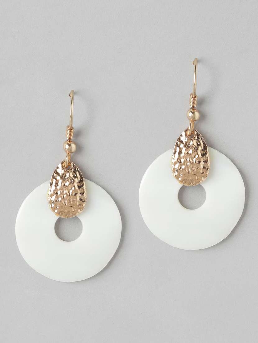 gold-plated circular drop earrings - 21253013 - Zoom Image - 0
