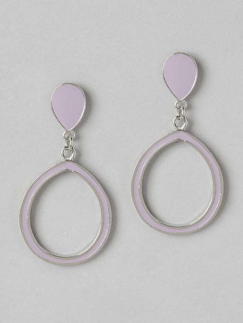 silver-plated teardrop shaped drop earrings - 21253014 - Standard Image - 0