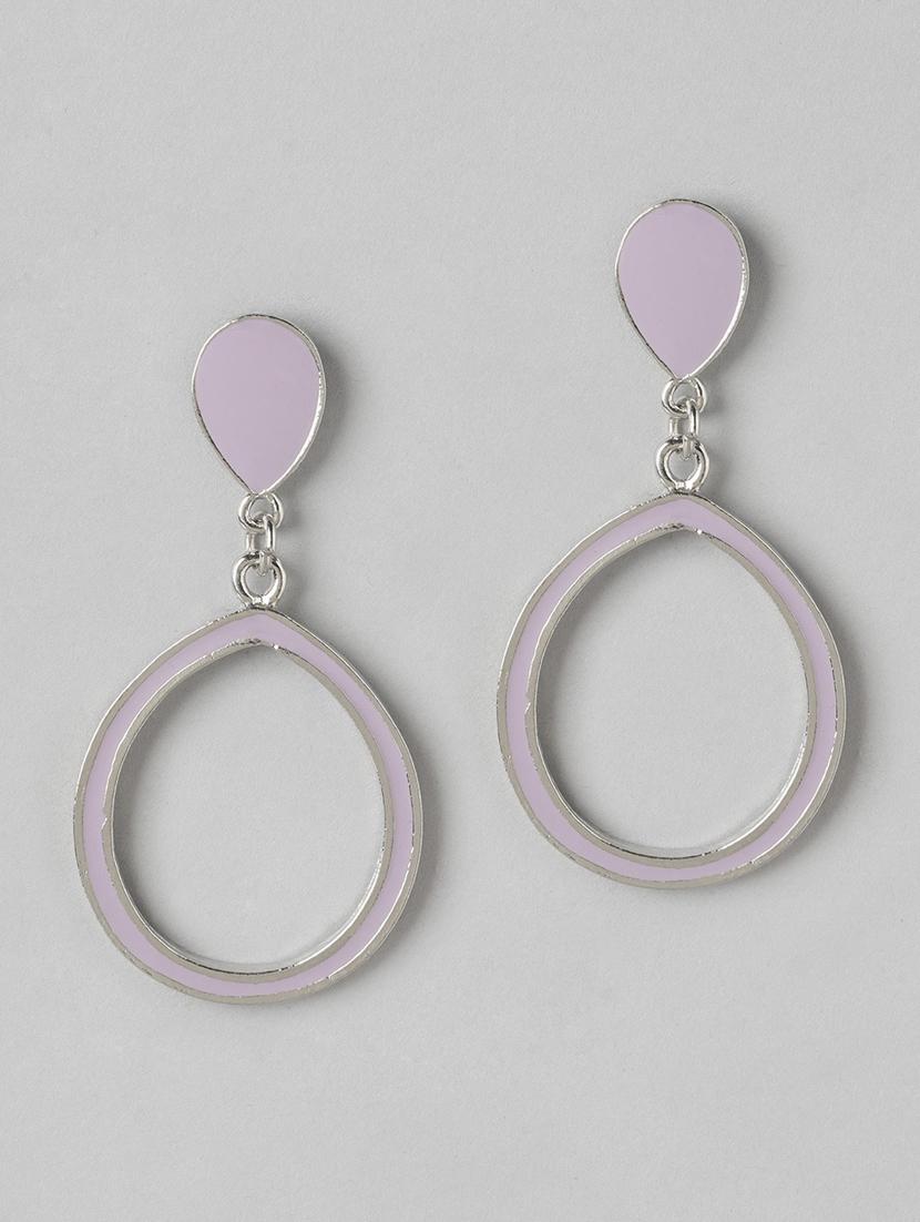 silver-plated teardrop shaped drop earrings - 21253014 - Zoom Image - 0