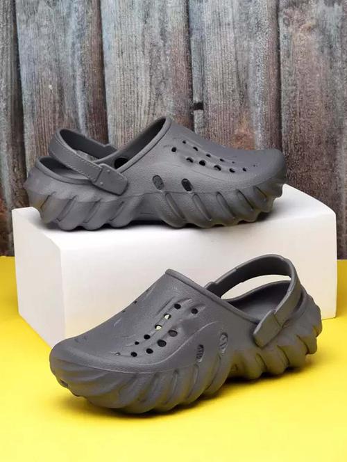 grey solid crocks with slingback - 21253290 -  Standard Image - 0
