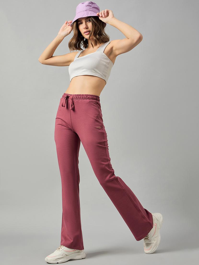 purple cotton blend track pant - 21253351 - Standard Image - 3