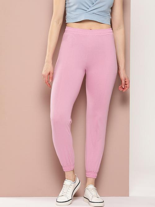 women solid mid rise jogger - 21253373 - Standard Image - 0