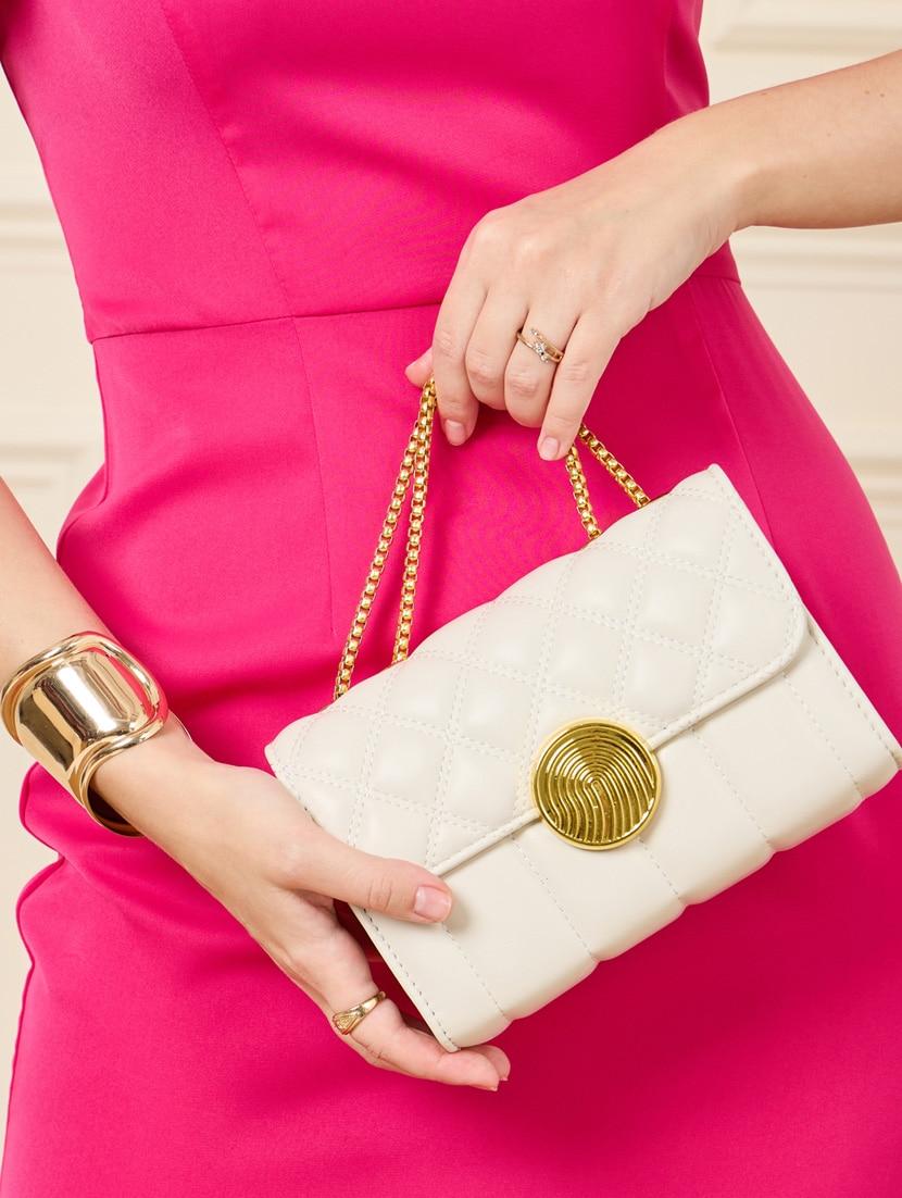 white leatherette (pu) handbag - 21253383 - Standard Image - 3