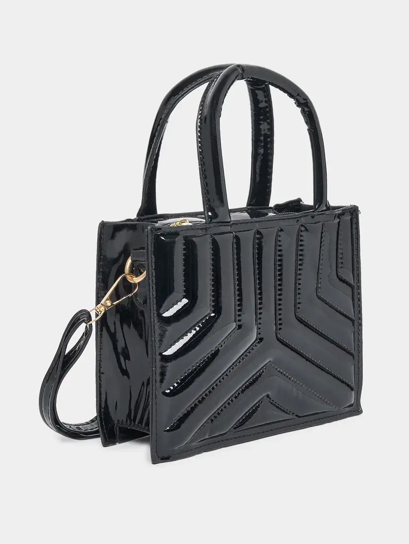 black leatherette (pu) handbag - 21253387 - Zoom Image - 0