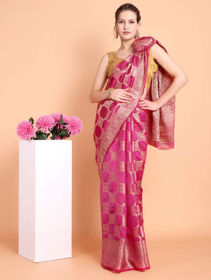 women self design banarasi saree with blouse - 21253410 -  Standard Image - 3