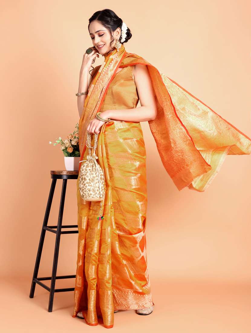women self design banarasi saree with blouse - 21253414 -  Standard Image - 3