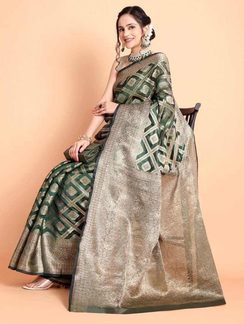 women self design banarasi saree with blouse - 21253418 -  Standard Image - 3