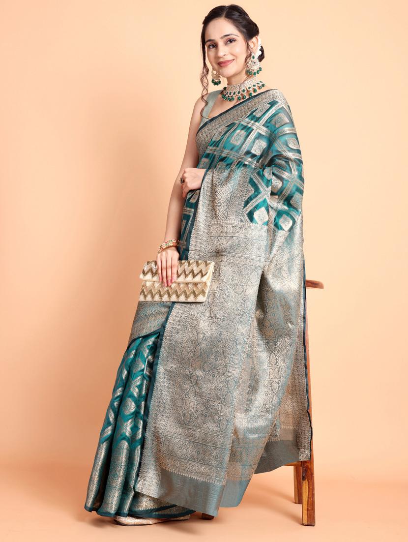 women self design banarasi saree with blouse - 21253419 - Standard Image - 3