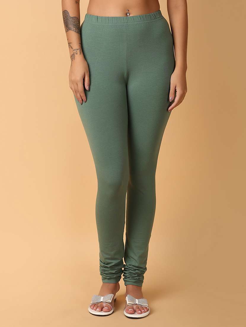 women solids churidar leggings