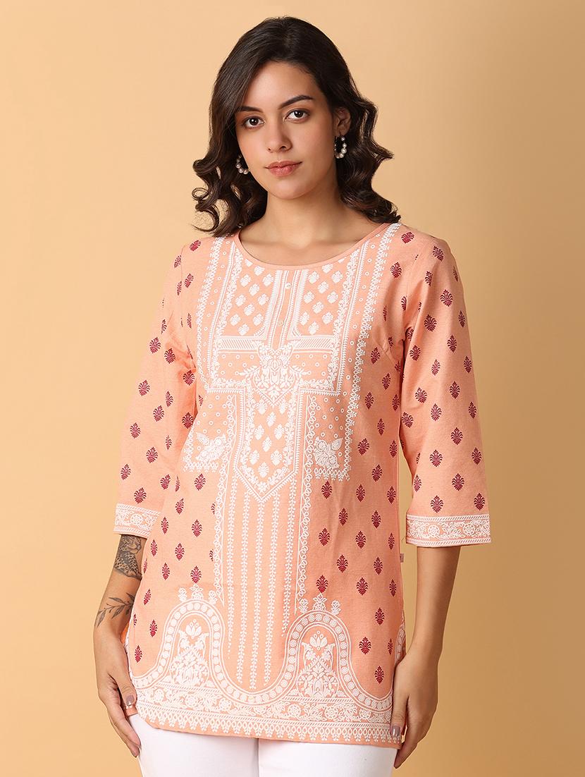 women three quarter sleeve straight kurti
