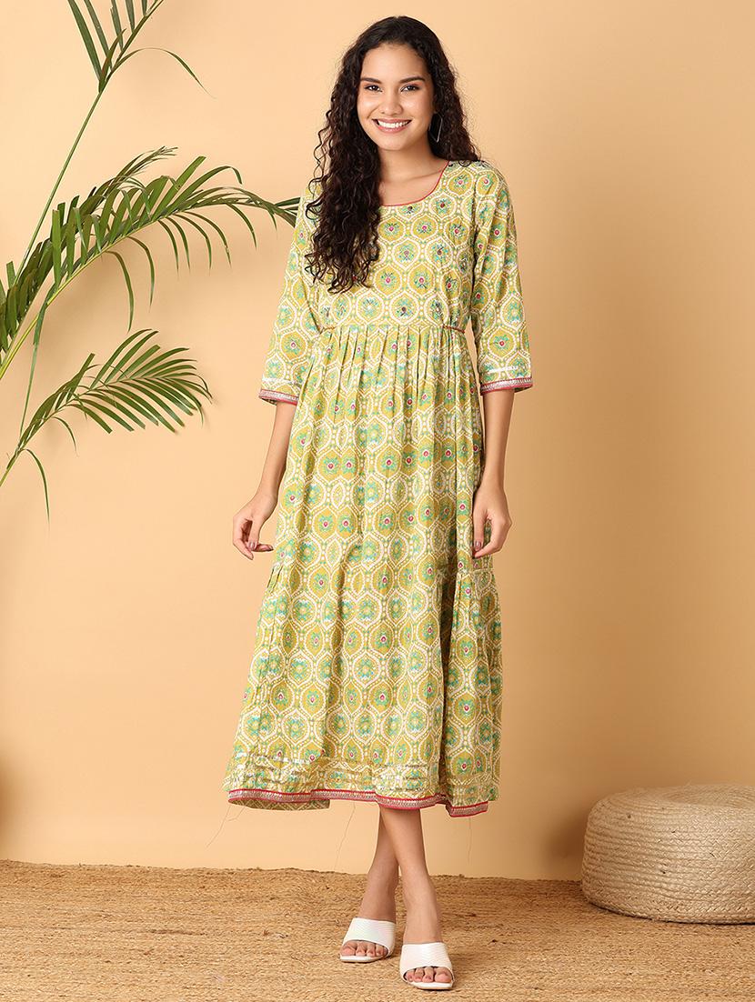 women printed three quarter sleeves a-line kurta - 21254840 - Zoom Image - 0
