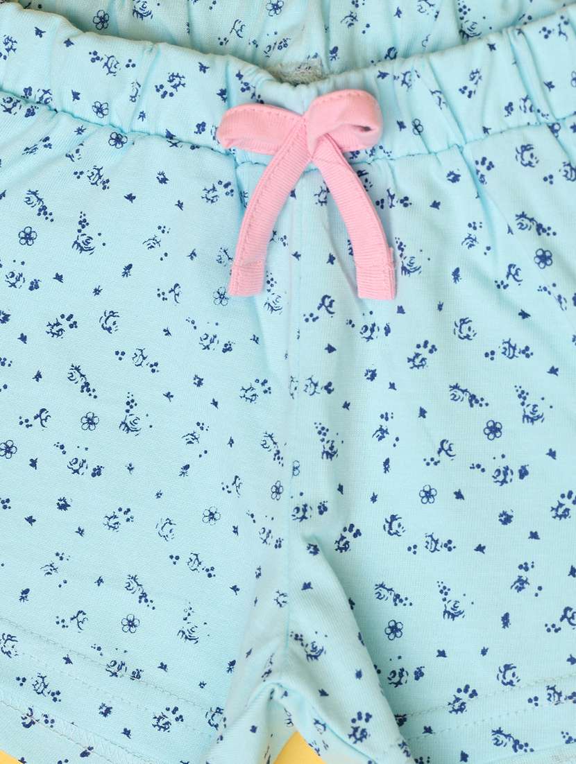 girls round neck printed top & shorts set - 21254841 -  Standard Image - 3