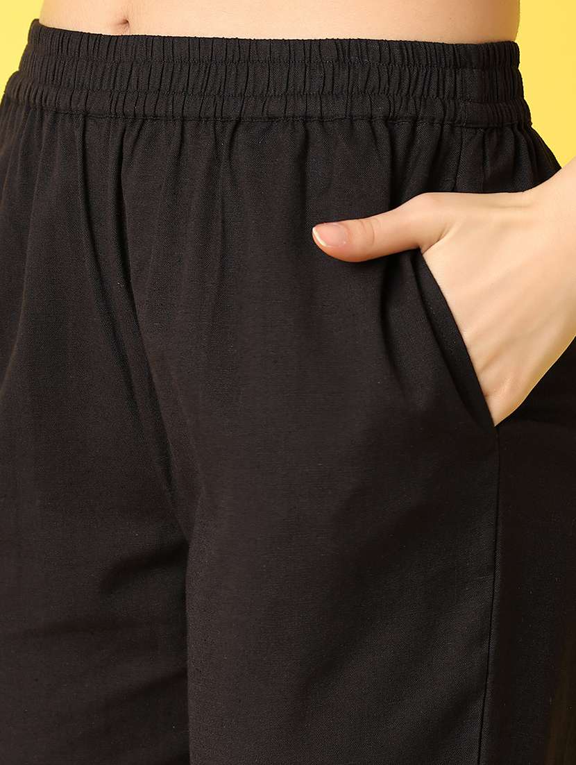 women mid-rise solid cigarette trouser - 21254844 -  Standard Image - 5