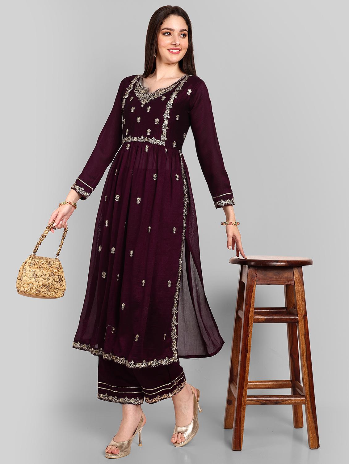 off white art silk straight kurta - 21255785 - Zoom Image - 0