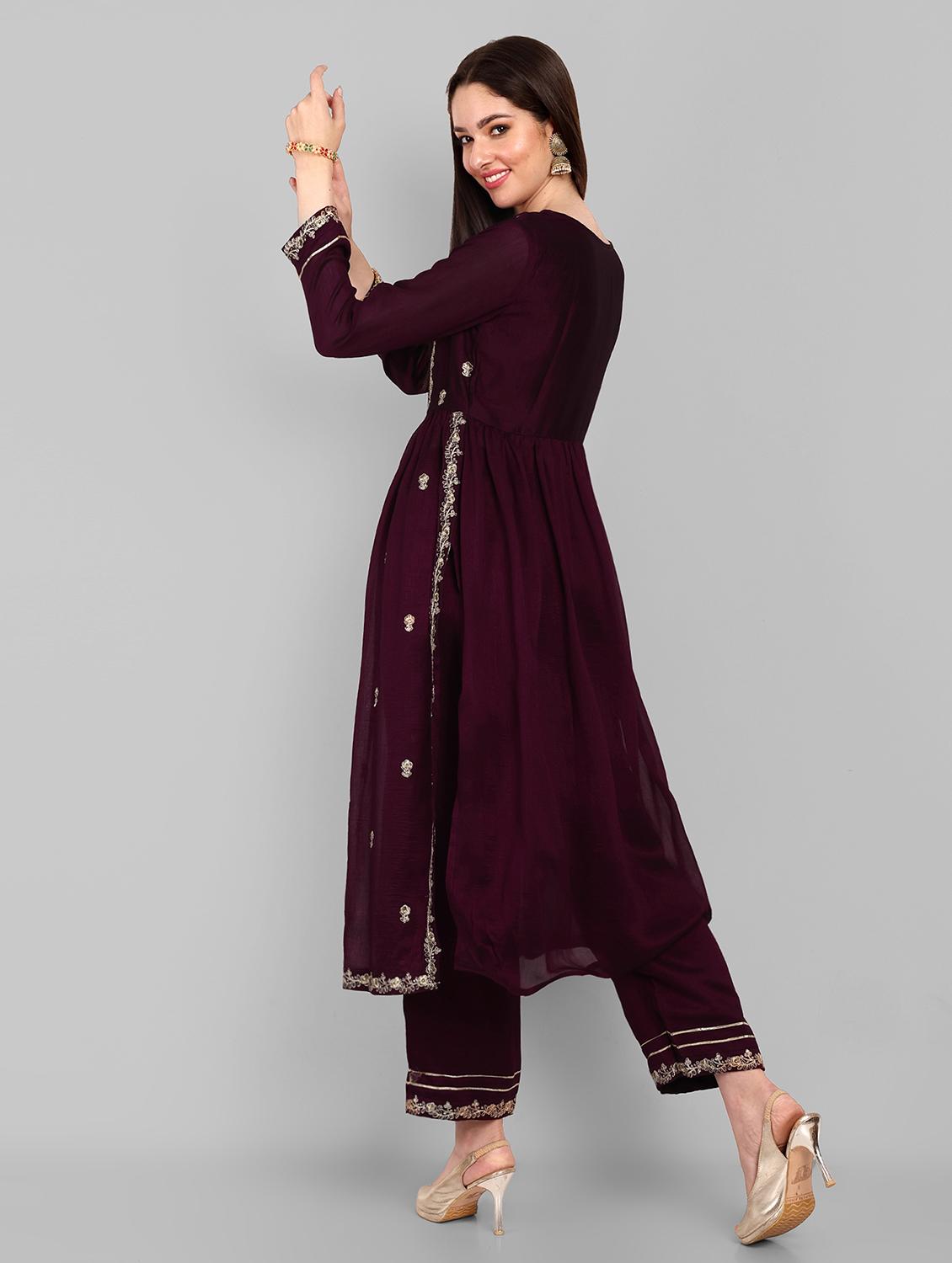 off white art silk straight kurta - 21255785 - Standard Image - 5