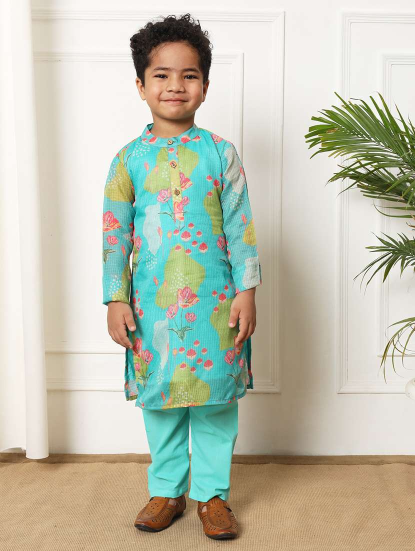 boys printed kurta set