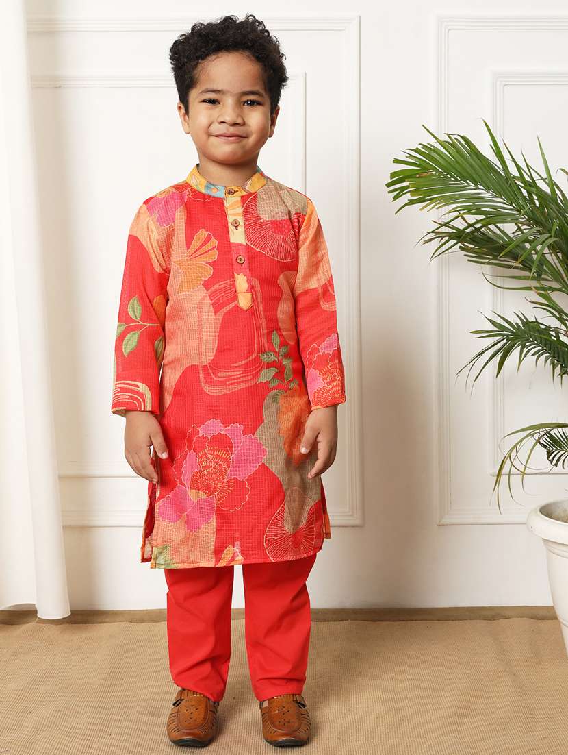 boys printed kurta set