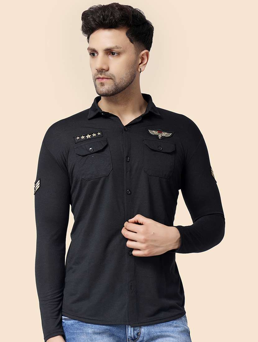 men solid casual shirt - 21256556 -  Zoom Image - 0