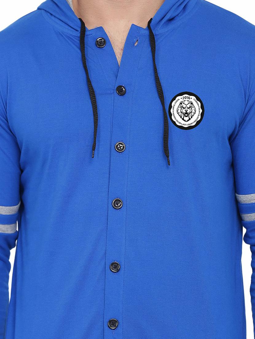 men solid hood neck casual shirt - 21256567 - Standard Image - 3