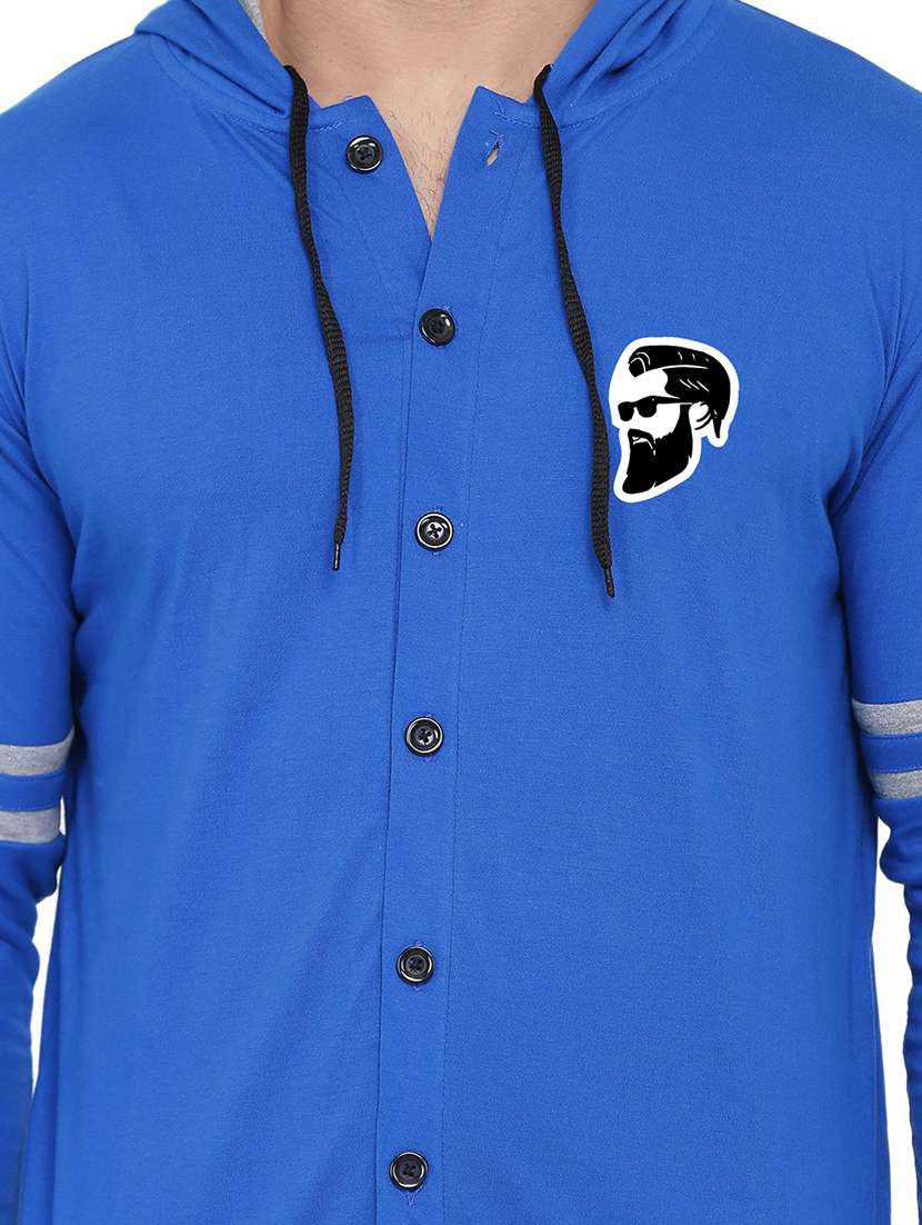 men solid hood neck casual shirt - 21256587 - Standard Image - 3