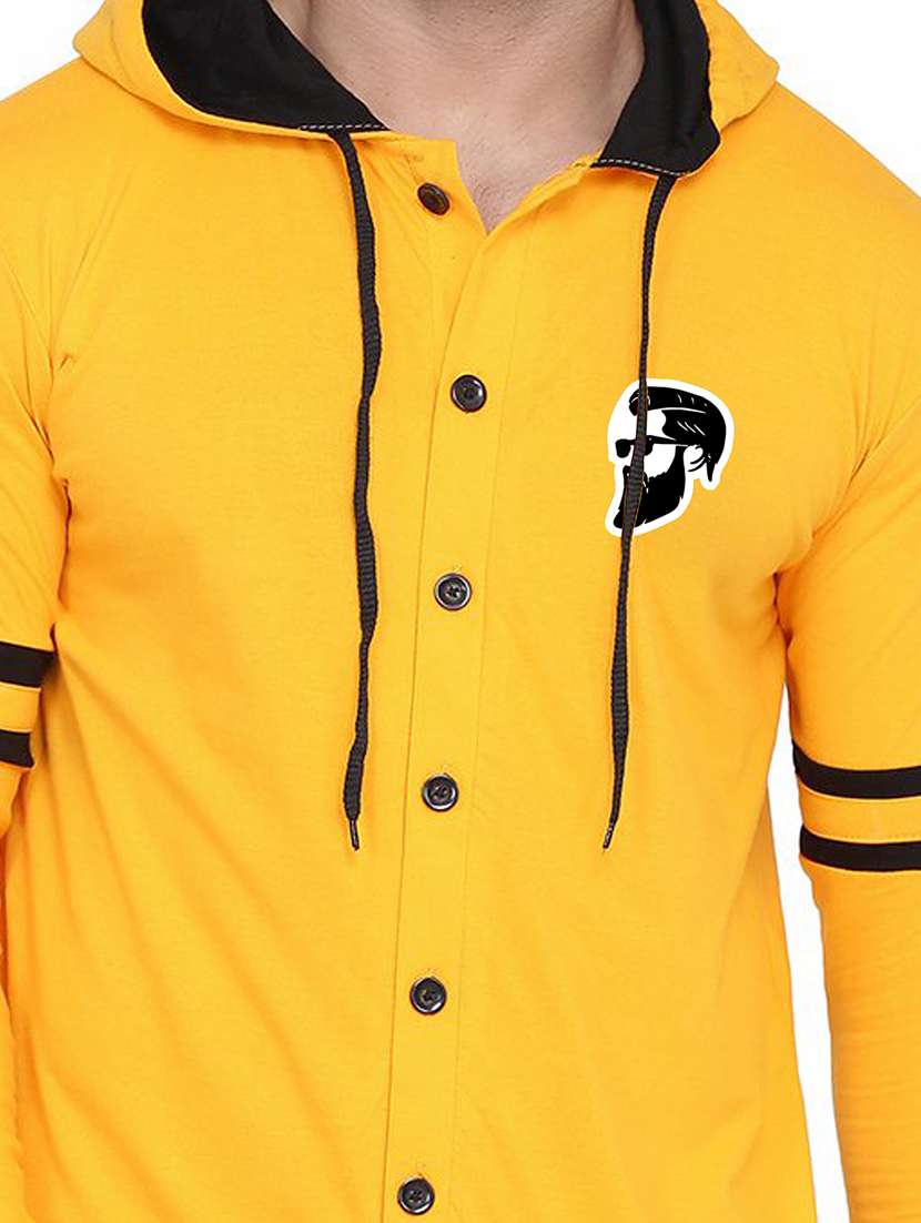 men solid hood neck casual shirt - 21256591 - Standard Image - 3