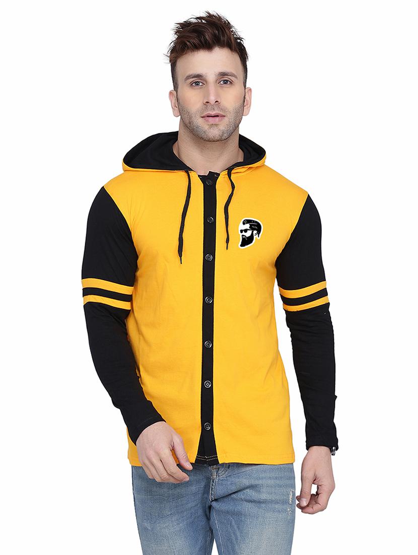 men color block hood neck casual shirt - 21256626 - Zoom Image - 0