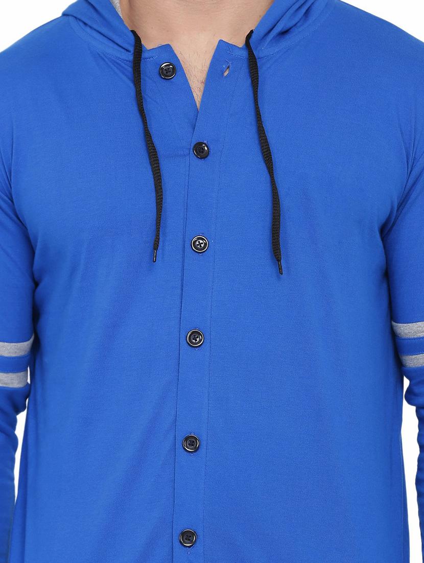 men solid hood neck casual shirt - 21256633 - Standard Image - 3