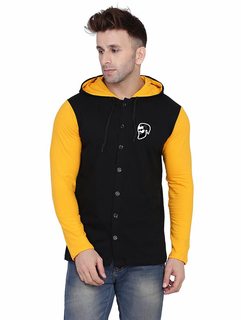 men color block hood neck casual shirt - 21256765 - Zoom Image - 0