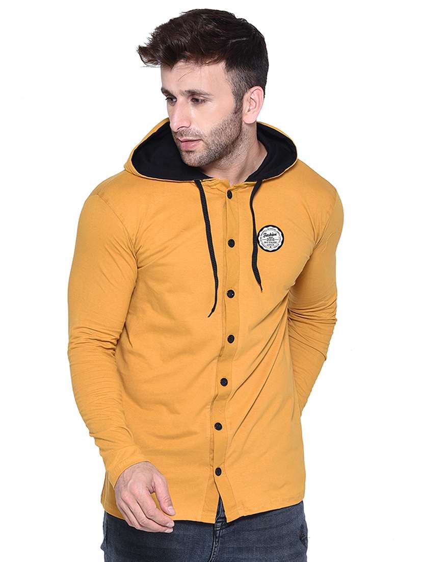 men solid hood neck casual shirt - 21256783 - Zoom Image - 0