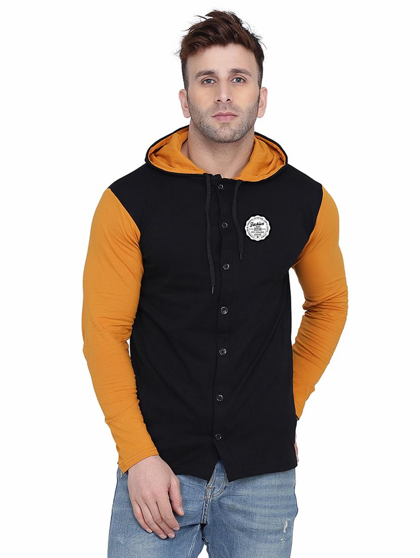 men color block hood neck casual shirt - 21256788 - Zoom Image - 0