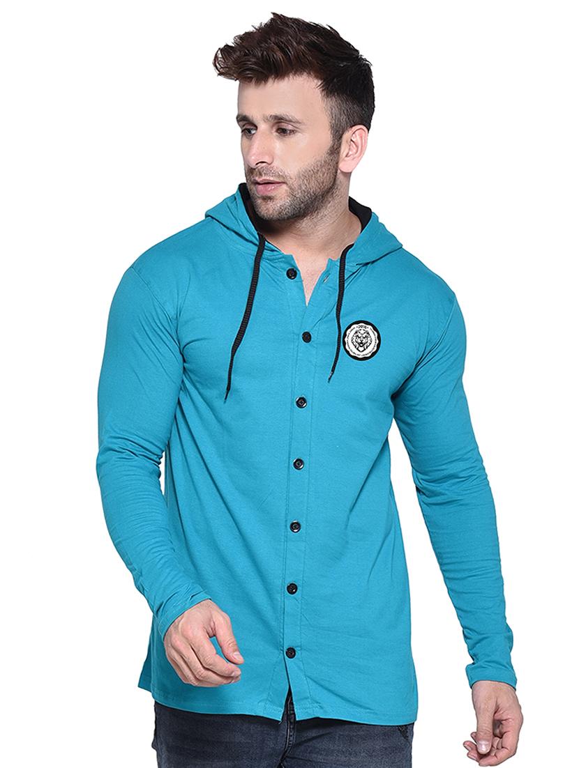 men solid hood neck casual shirt - 21256801 - Zoom Image - 0