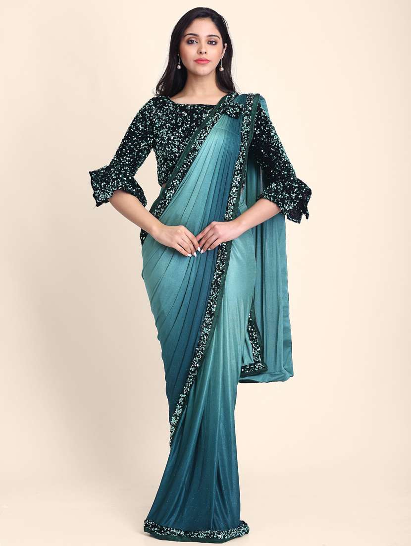 women sequin work ready to wear saree - 21259207 - Zoom Image - 0
