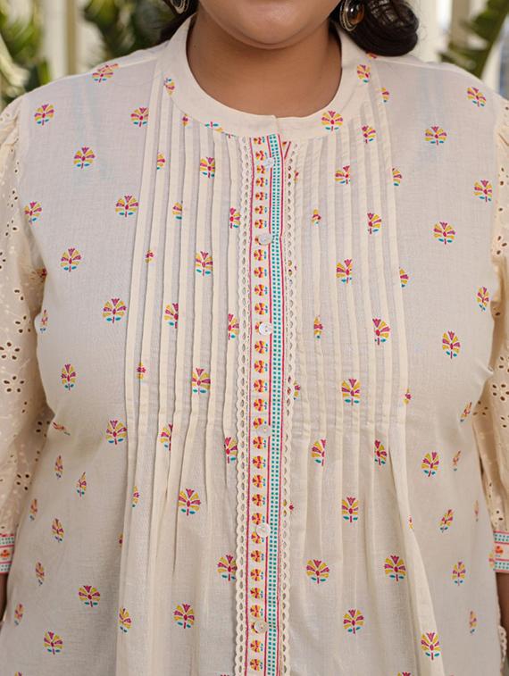 off white cotton high low tunic - 21259519 - Standard Image - 5