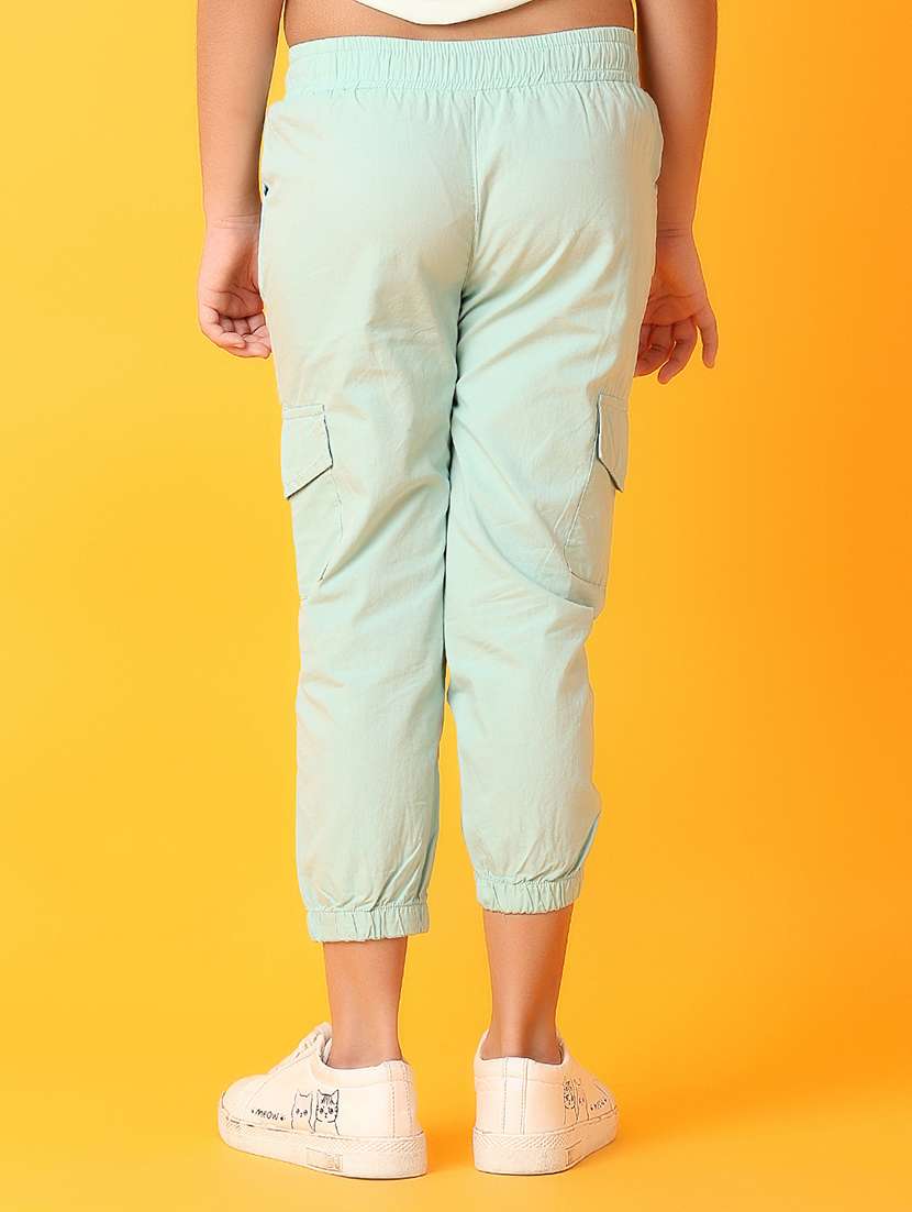 girls solid cargo pants - 21260158 -  Standard Image - 3
