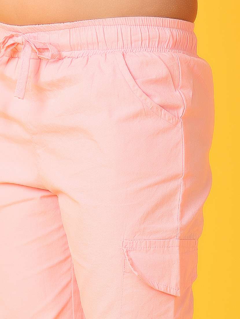 girls solid cargo pants - 21260159 -  Standard Image - 5