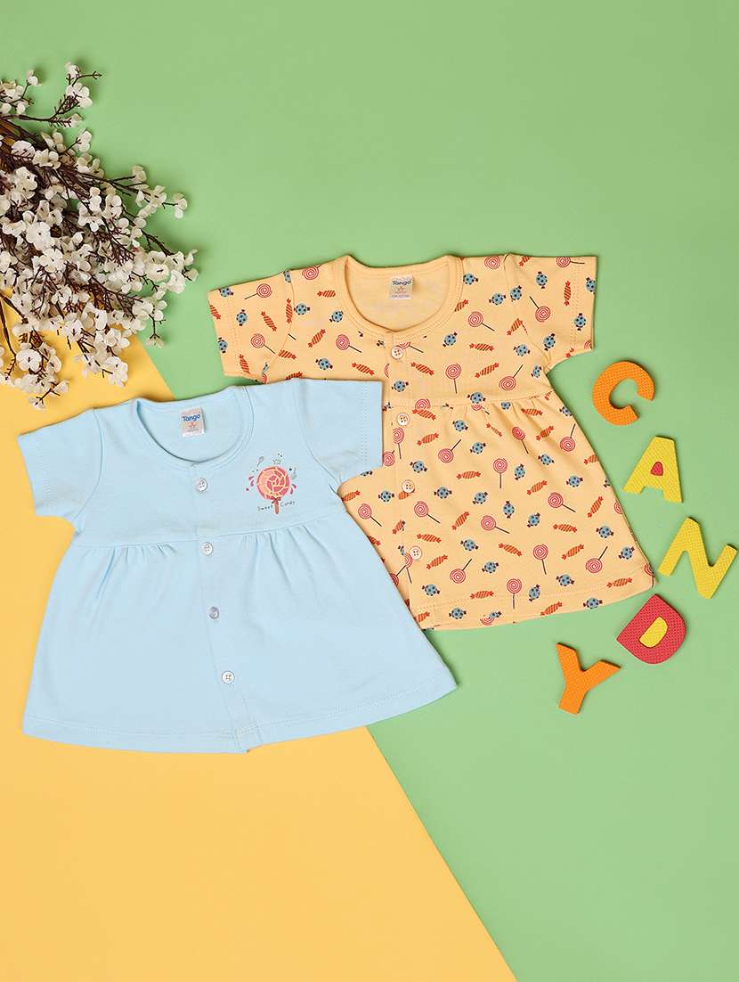 girls pack of 2 cotton frocks