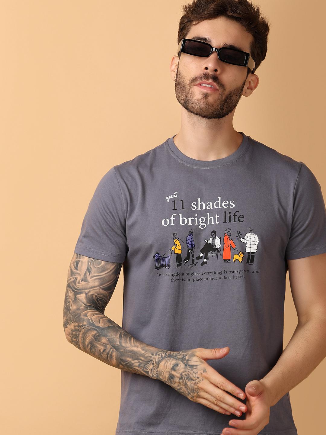 grey cotton front print tshirt - 21260290 - Standard Image - 3