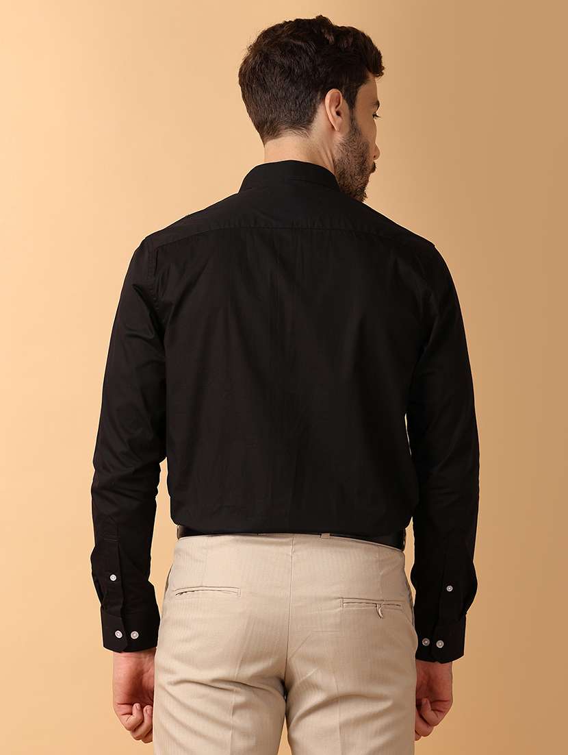 men black regular fit solid formal shirt - 21260540 -  Standard Image - 3