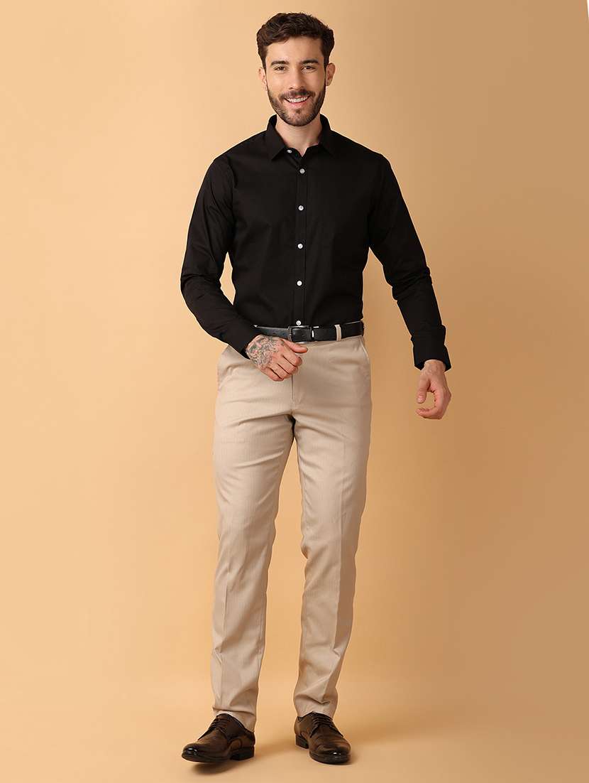 men black regular fit solid formal shirt - 21260540 -  Standard Image - 5