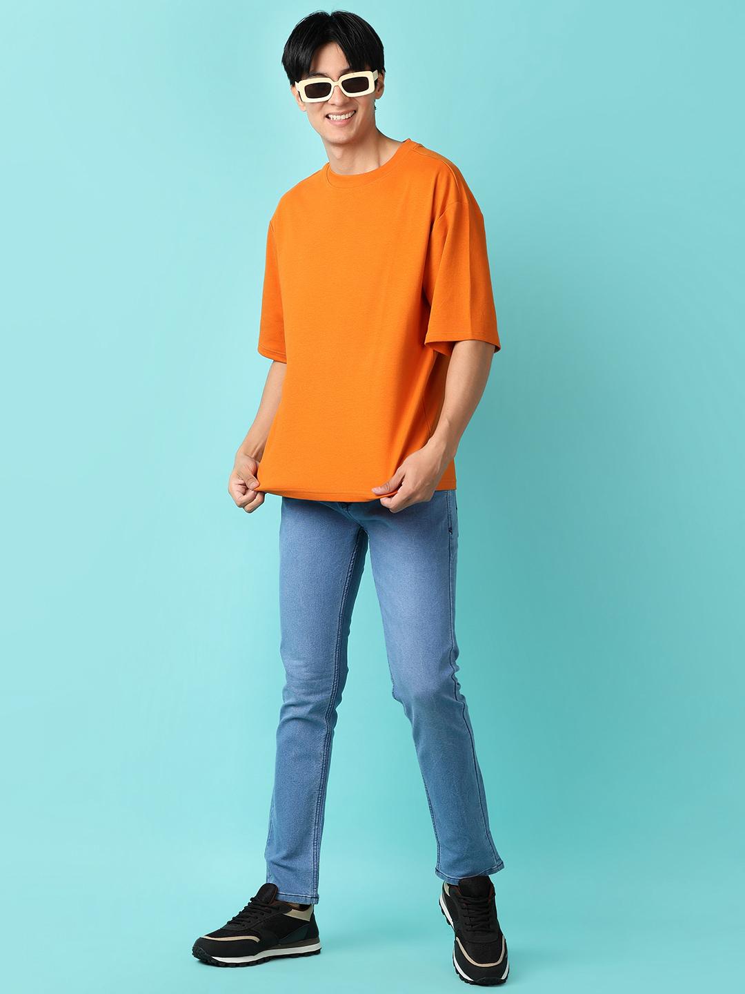orange cotton front print tshirt - 21260870 - Standard Image - 3