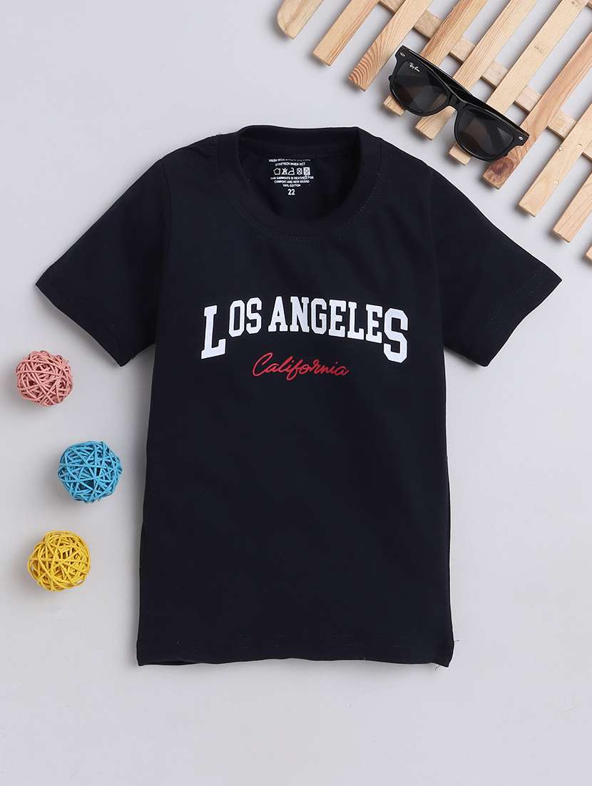 boys front print cotton t-shirt