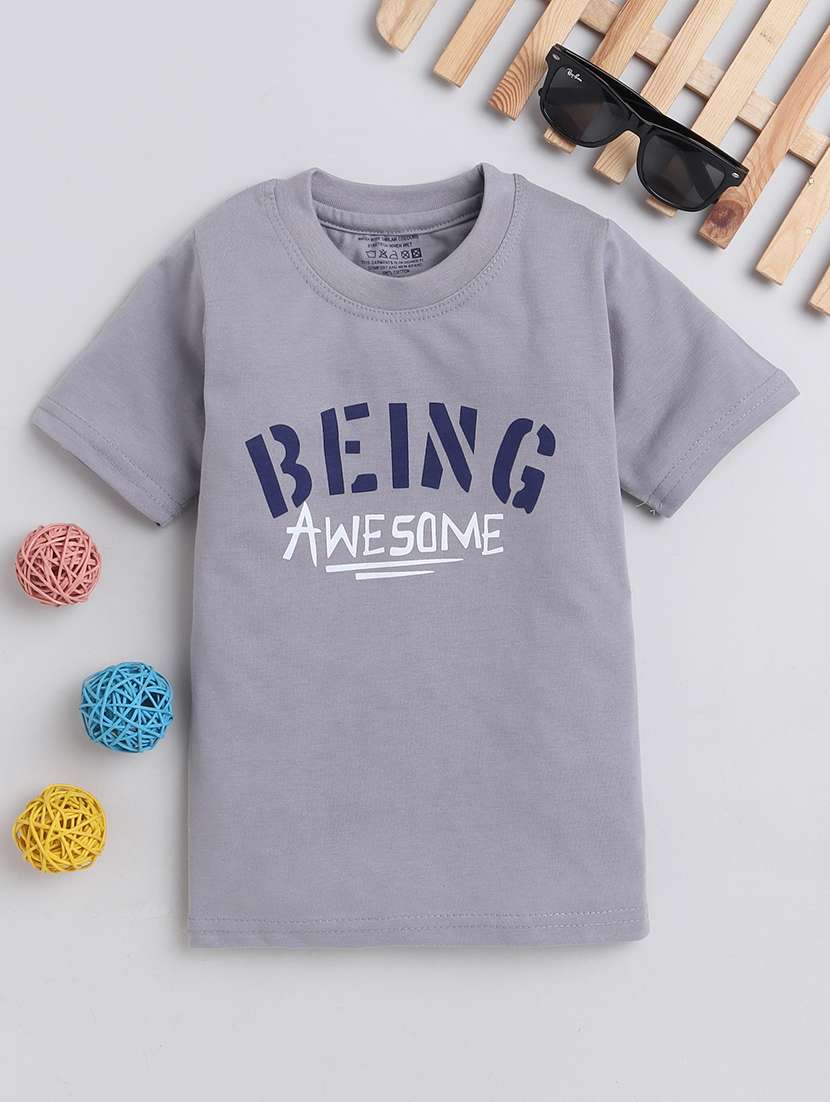 boys chest print cotton t-shirt
