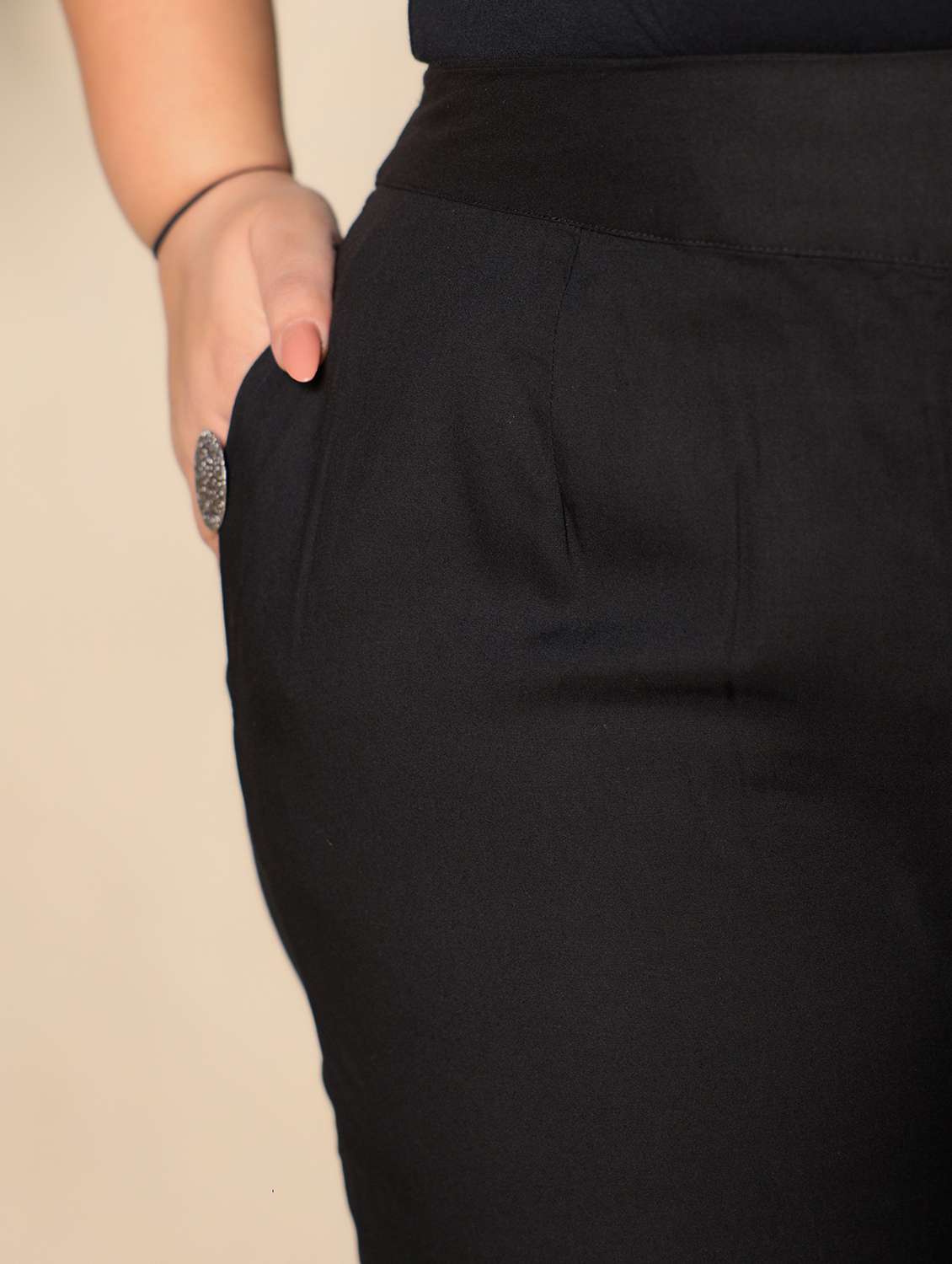 black rayon plus size palazzo - 21262050 - Standard Image - 5