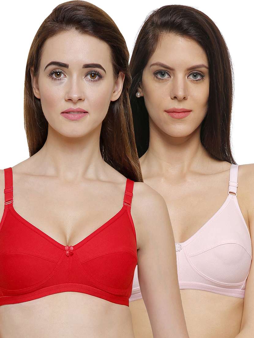 pack of 2 multi colored solid bra