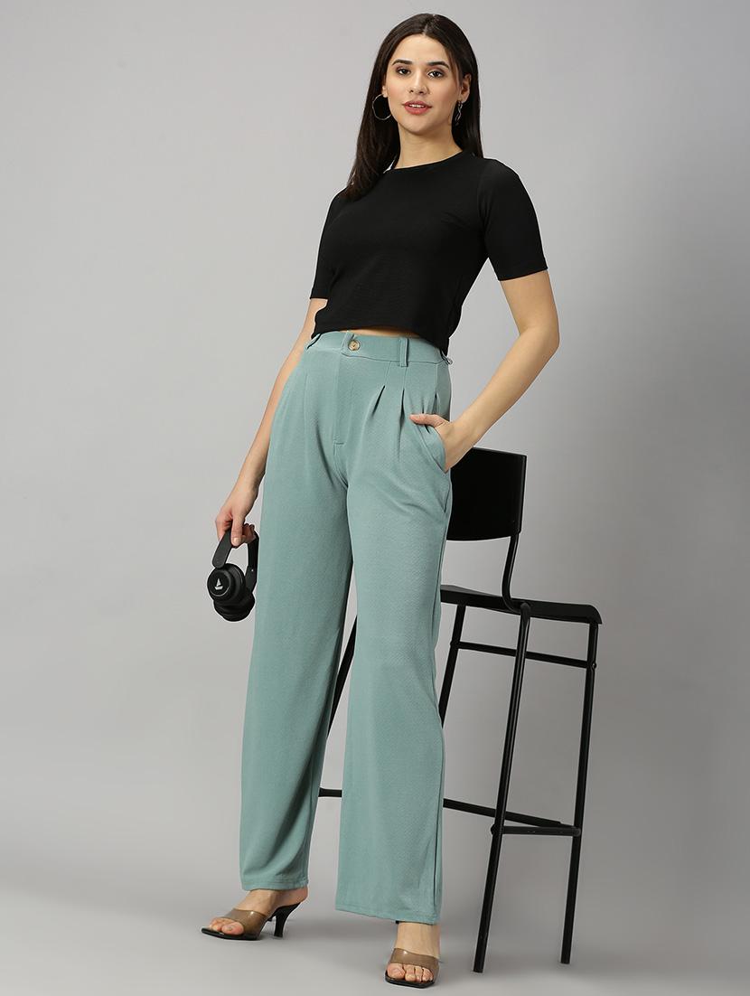 pastel green polyester trousers - 21264866 - Standard Image - 3